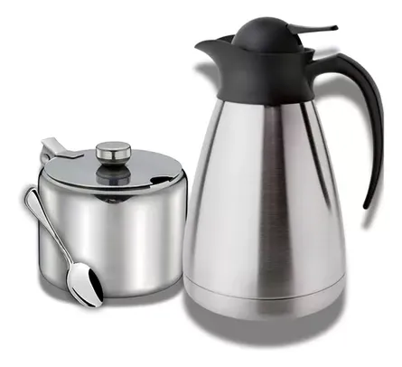 Kit Café Prático - Bule Wave 1 Litro + Açucareiro Aço Inox C