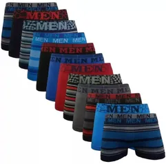 Kit 10 Cuecas Boxer Microfibra Men Sem costura 