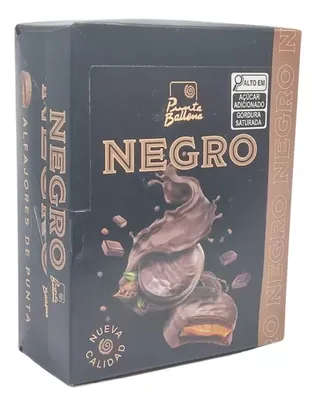 Alfajor Uruguaio Punta Ballena Negro Caixa Com 12 Und 720g