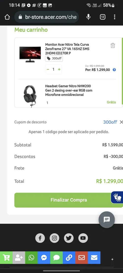 Imagem na descrição da promoção