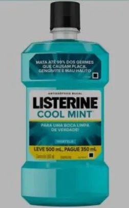 [Prime + Recorrência] Enxaguatório Bucal Cool Mint, Listerine 500mL | Mín 2 | R$13