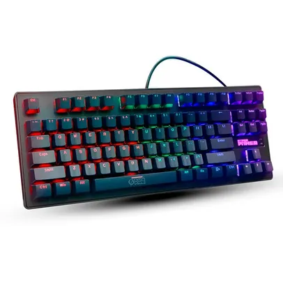 Teclado Mecânico Flakes Power Hyper Anti Ghosting Iluminação Rainbow 7 Cores Elg Flktm002