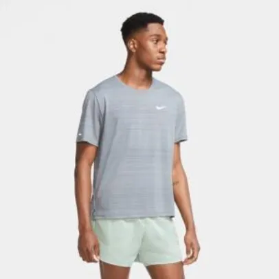 Saindo por R$ 59,99: Camiseta Nike Dri-Fit Miler Rule Masculina - Cinza+Prata | R$60 | Pelando