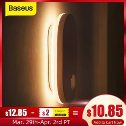 Luz Noturna de LED com sensor de movimento Recarregável Baseus PIR | R$ 72