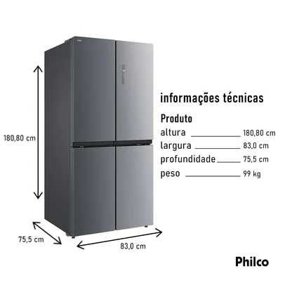 Refrigerador Philco French Door Inverse 482L PFR500I