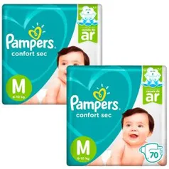 Fralda Pampers Confort Sec M - 140 Unidades - R$97