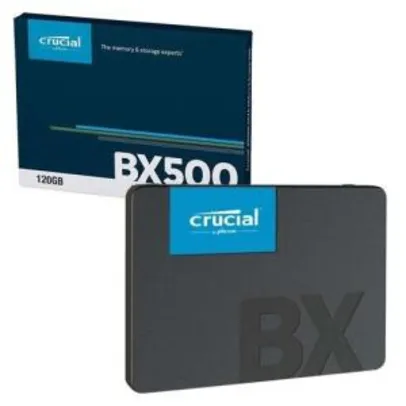 SSD Crucial BX 500, 120GB, SATA, Leitura 540MB/s | R$145