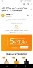 [Primeira Compra] 50% OFF em Produtos Selecionados na Natura