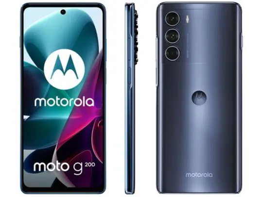 [C.ouro] Smartphone Motorola Moto g200 256GB Azul 5G - Octa-Core 8GB RAM 6,8” Câm. Tripla + Selfie 16MP