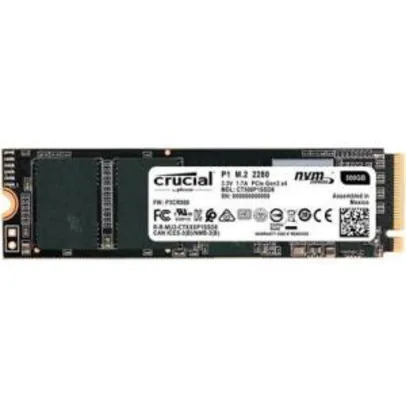 SSD Crucial P1, 500GB, M.2 NVMe