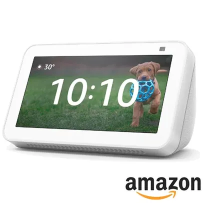 Assistente de Voz Amazon Smart Speaker Show5 2º geração Branco com Alexa, display de 5" e câmera de monitoramento 2mp
