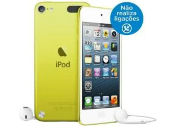 iPod Touch Apple 16GB Multi-Touch Wi-Fi Bluetooth - Câmera 5MP MGG12BZ/A Amarelo - R$617