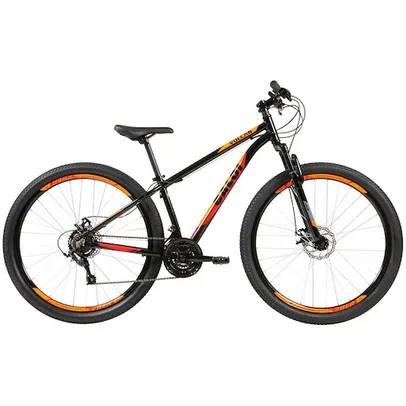 Bicicleta Aro 29 Caloi Vulcan com 21 Marchas, Quadro 15" e Suspensão Dianteira - Preta