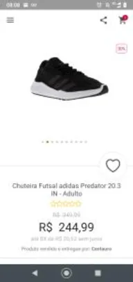 Chuteira Futsal Adidas Predator 20.3 IN - Adulto | R$147