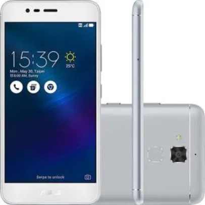 Smartphone Asus Zenfone 3 Max Dual Chip Android 6 Tela 5.2" 16GB 4G Câmera 13MP - Prata - R$572