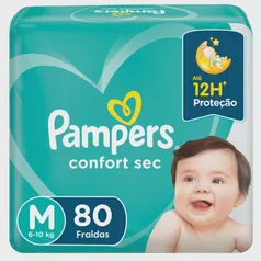 Fralda Pampers Confort Sec M 80 unidades