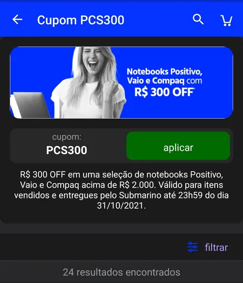 Imagem na descrição da promoção