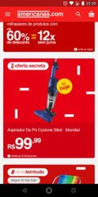 Aspirador de Pó Mondial AP-37 Cyclone Stick 1100W - Azul - 127v R$ 100