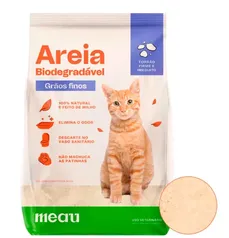 Areia Higiênica Meau Biodegradável para Gatos (feita de milho)