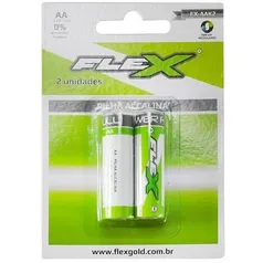 Pilha FLEX GOLD Alcalina AA Cartela com 2 R$1