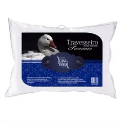 Travesseiro Pluma De Ganso Premium 50x70cm Casa Dona 200 Fios Branco