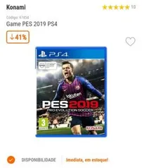 Game PES 2019 (PS4) - R$100