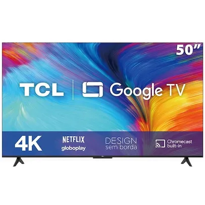 Smart TV LED 50" 4K TCL 50P635 HDR, Wifi Dual Band, Bluetooth, Controle Remoto com Comando por contr