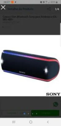 Caixa e Som Bluetooth Sony para Android e iOS - SRS-XB31