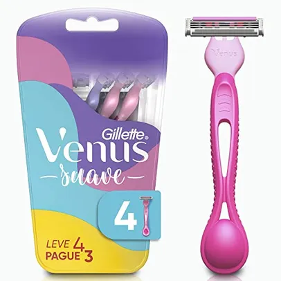 [+POR- R$14,61] Gillette Aparelho De Depilar Venus Suave 4 Unidades