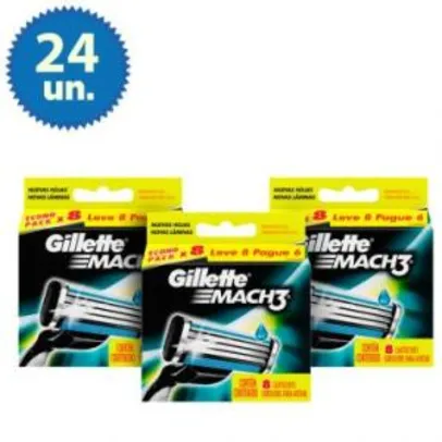 24 Cargas Para Aparelho Gillette Mach3 Regular (sai a R$3,25 cada)