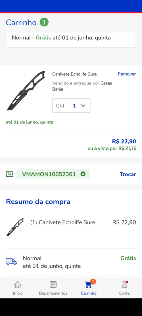 Imagem na descrição da promoção