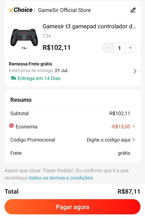 Imagem na descrição da promoção