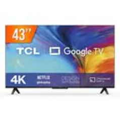 Smart TV LED 43 Google TV Ultra HD 4K TCL 43P635 Comando de Voz HDR 3 HDMI 1 USB Wi-Fi Bluetooth