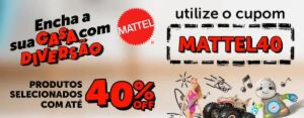40% de desconto em produtos da Mattel no site da Ri Happy Brinquedos