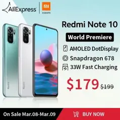 Smartphone Redmi Note 10 4GB 64GB | R$877