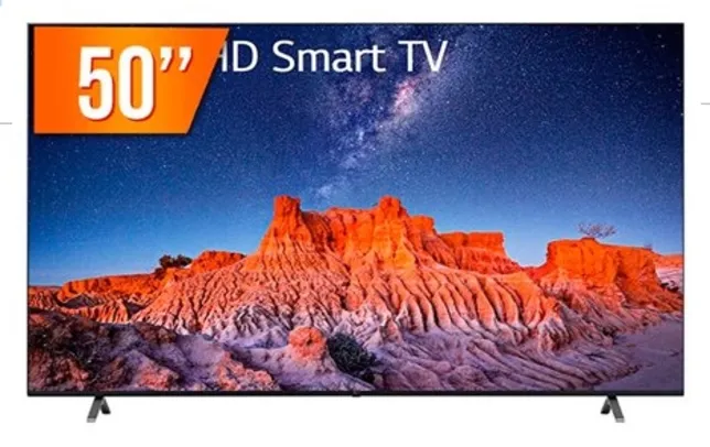 Smart TV LED 50" Ultra HD 4K LG 50UQ801C0SB.BWZ ThinQ AI 3 HDMI 2 USB Wi-Fi Bluetooth