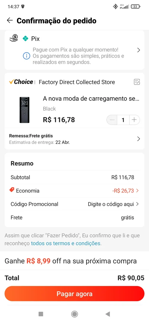 Imagem na descrição da promoção