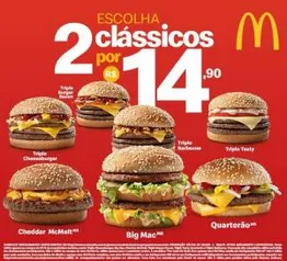 Dois clássicos por 14,90 no Mc Donald's