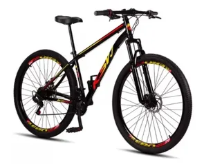 Bicicleta Aro 29 Aço Carbono Ksvj Freios Disco Suspensão 21v