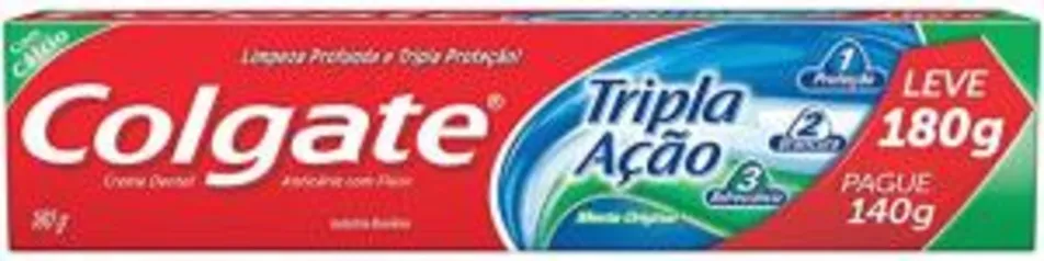 [PRIME] Creme dental Colgate Tripla Ação Menta Original 180G | R$ 2,49