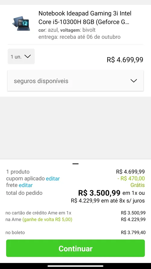 Imagem na descrição da promoção