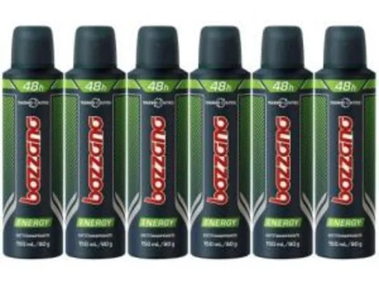 6 un. Desodorante Aerosol Antitranspirante Masculino - Bozzano | R$39