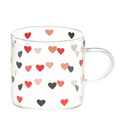 LYOR Love Caneca de Vidro Borossilicato Resistente a Calor, Transparente, 125 ml