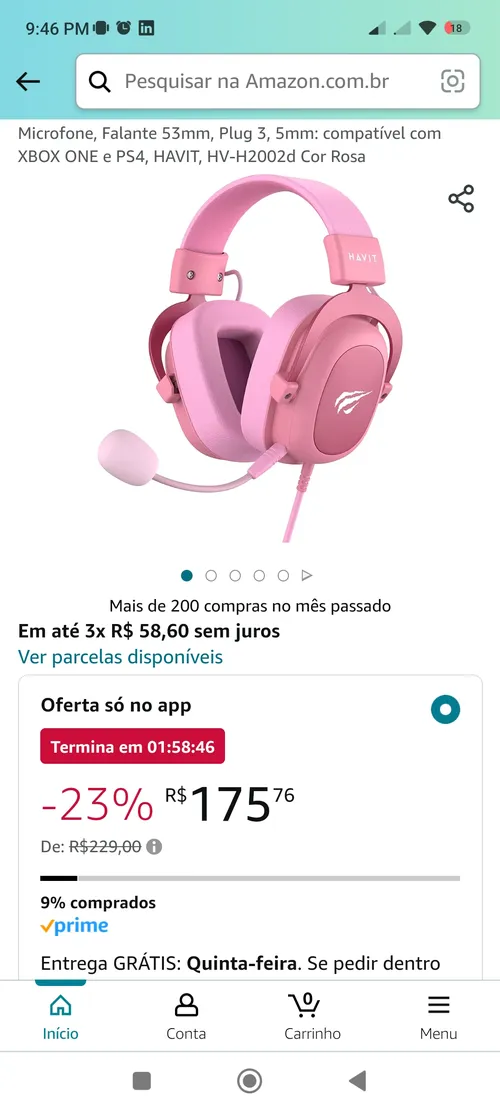 Imagem na descrição da promoção