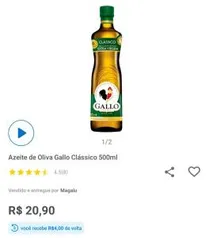 [APP - Leve 5 Pague 3 ] Azeite Galo Extra Virgem Classico | R$13 cada