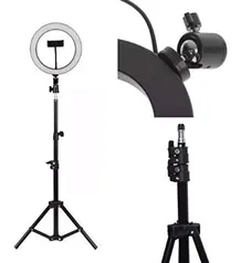 Kit Completo Ring Light Com Tripé Dimmer Youtuber Selfie Pro