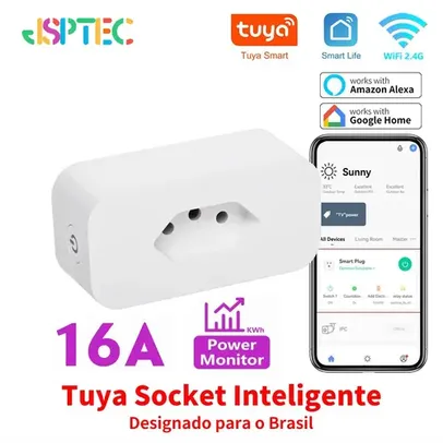 [5 Unid.] R$91 (R$18 Cada) "MOEDAS"/IMPOSTO INCLUSO/GPAY] Tomada Smart 16A Soquete Padrão BR Monitoramento de energia