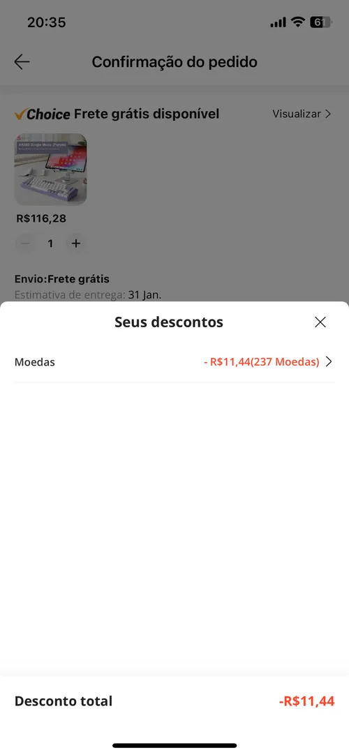 Imagem na descrição da promoção