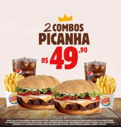 2 Combo Picanha no Burger King - R$49,90