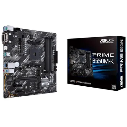 Placa-Mãe Asus Prime B550M-K, AMD AM4, mATX, DDR4 | R$800